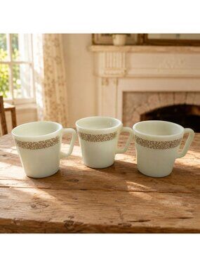 Vintage Pyrex Woodland Brown Mug Set Of 3 Vintage USA 1970s